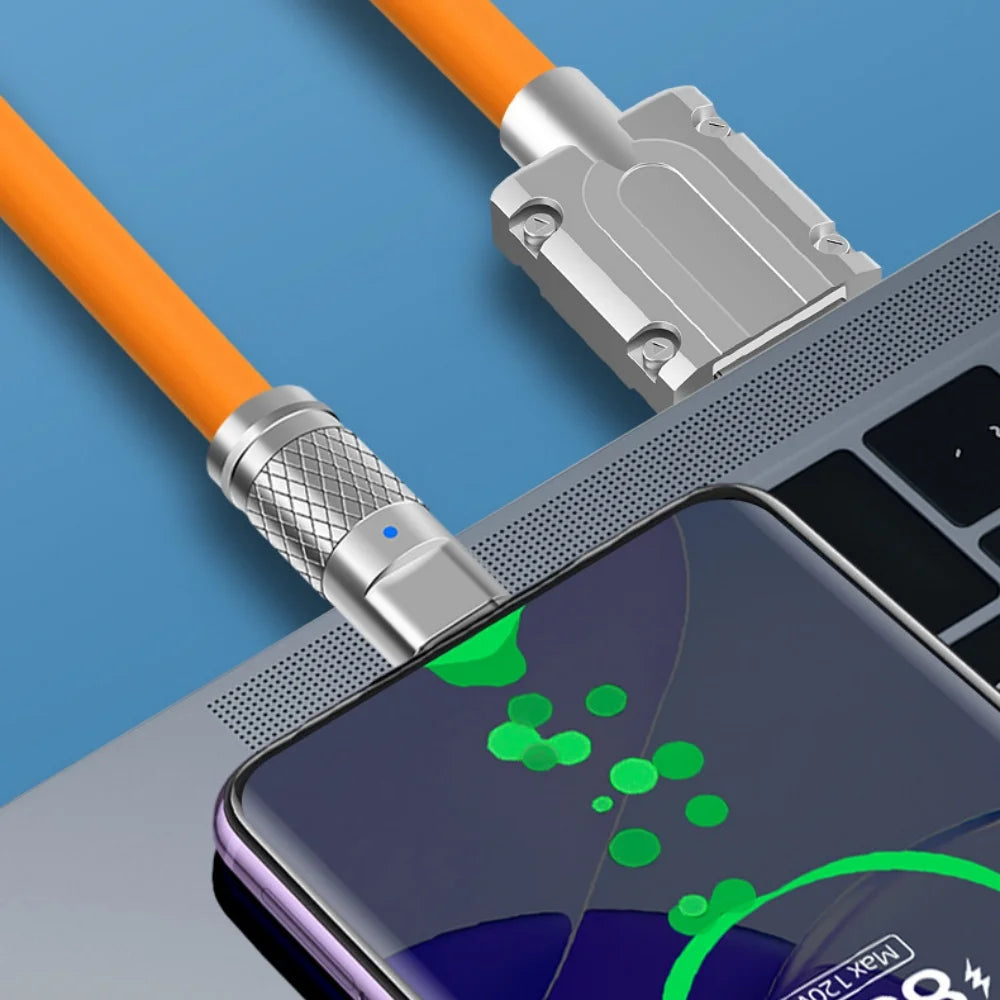 Cable USB a Type-C Giratorio 180° | Carga Súper Rápida 120W ⚡