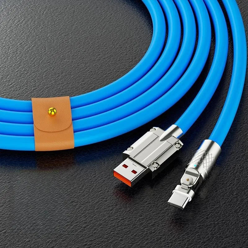Cable USB a Type-C Giratorio 180° | Carga Súper Rápida 120W ⚡
