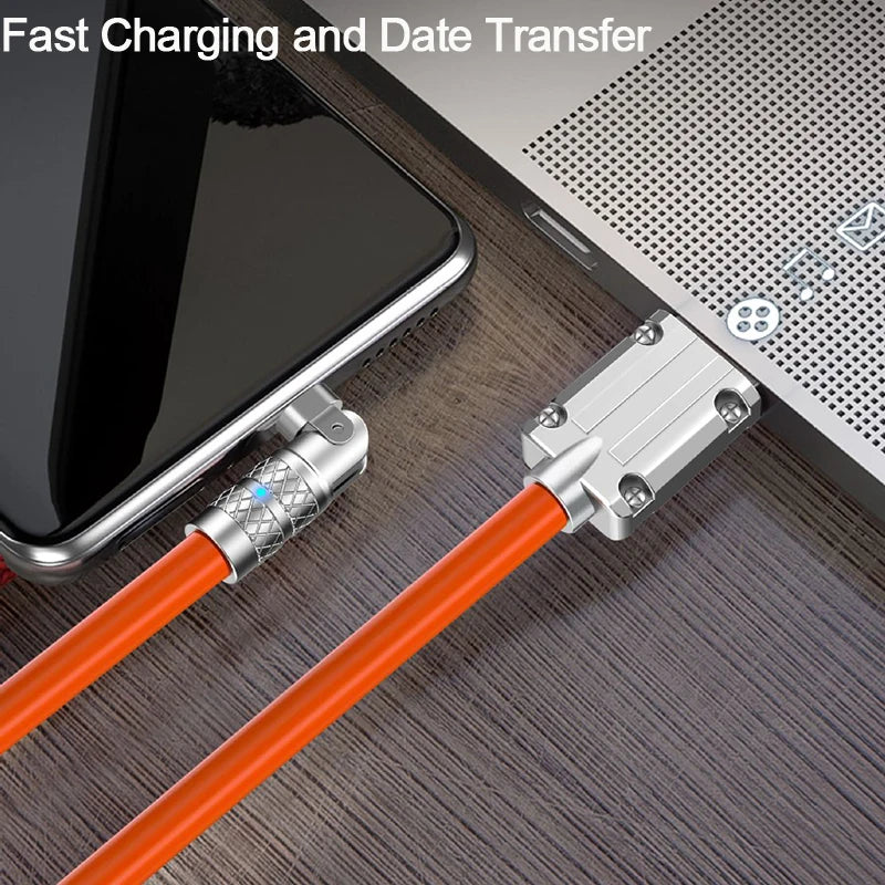 Cable USB a Type-C Giratorio 180° | Carga Súper Rápida 120W ⚡