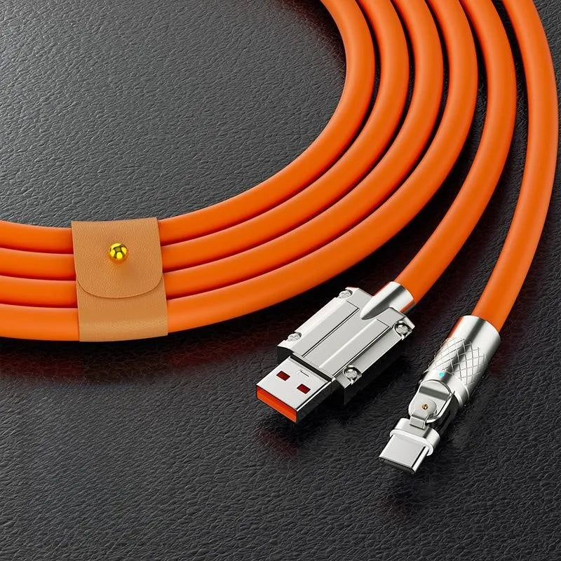 Cable USB a Type-C Giratorio 180° | Carga Súper Rápida 120W ⚡