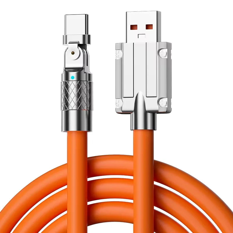 Cable USB a Type-C Giratorio 180° | Carga Súper Rápida 120W ⚡