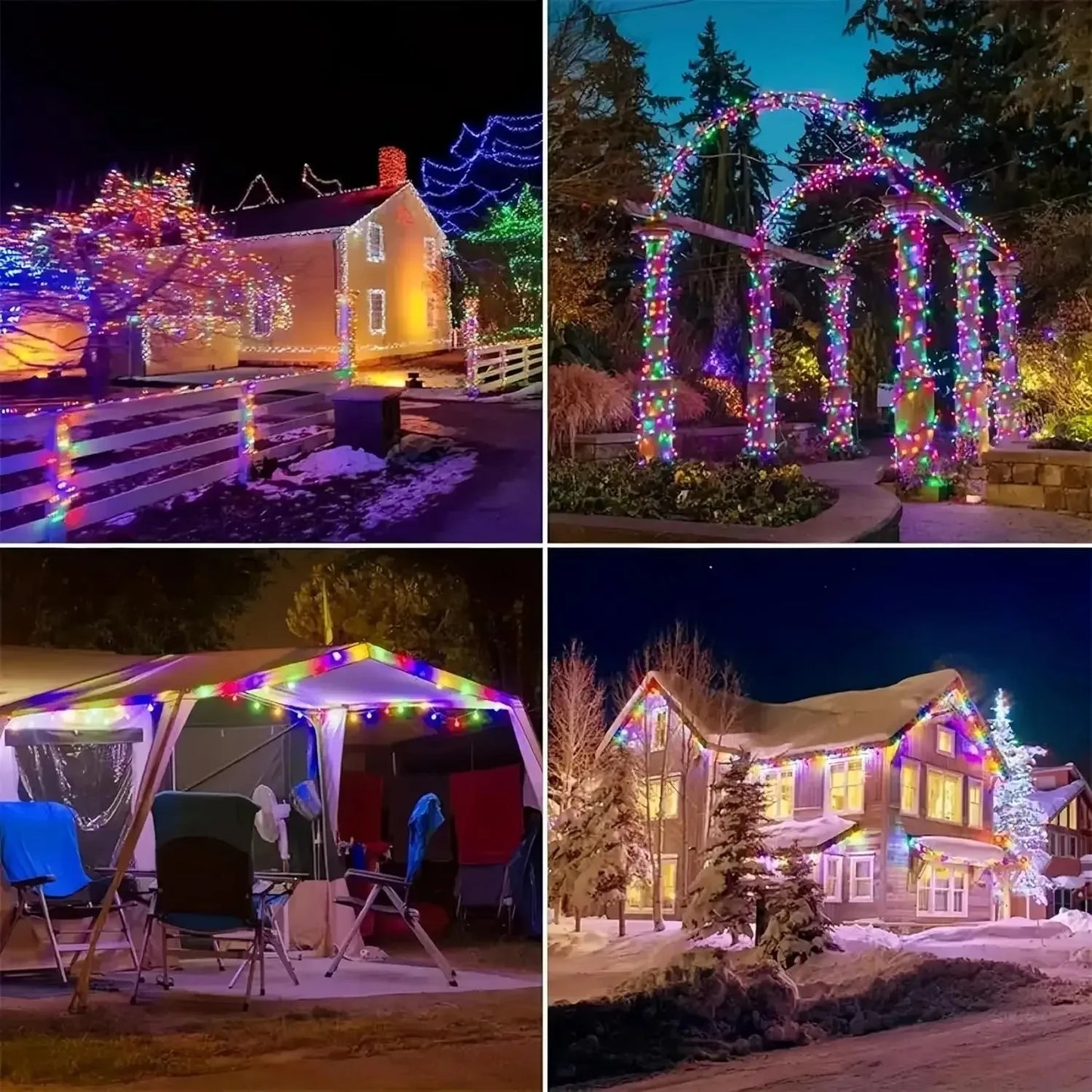 Luces Decorativas y Navideñas LED Solares ✨ 8 Modos | Impermeables y Decorativas