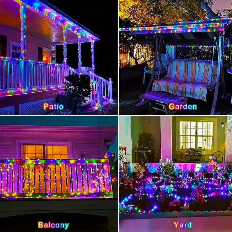 Luces Decorativas y Navideñas LED Solares ✨ 8 Modos | Impermeables y Decorativas