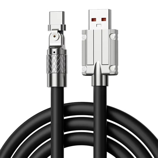 Cable USB a Type-C Giratorio 180° | Carga Súper Rápida 120W ⚡